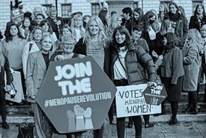 People on menopause march