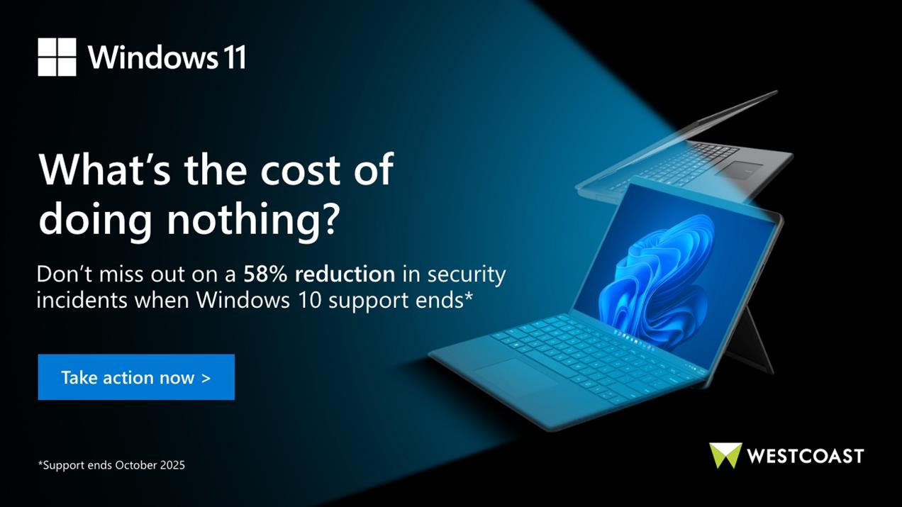 Graphic 'what's the cost of doing nothing' advertising end of windows 10 support