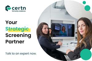 Graphic advertising Certn as 'your strategic screening partner'