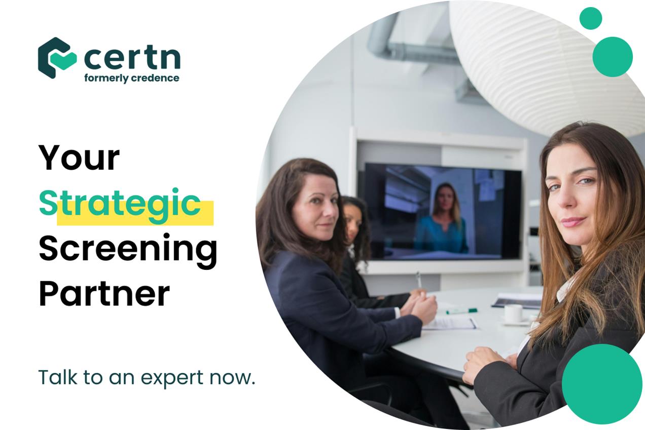 Graphic advertising Certn as 'your strategic screening partner'