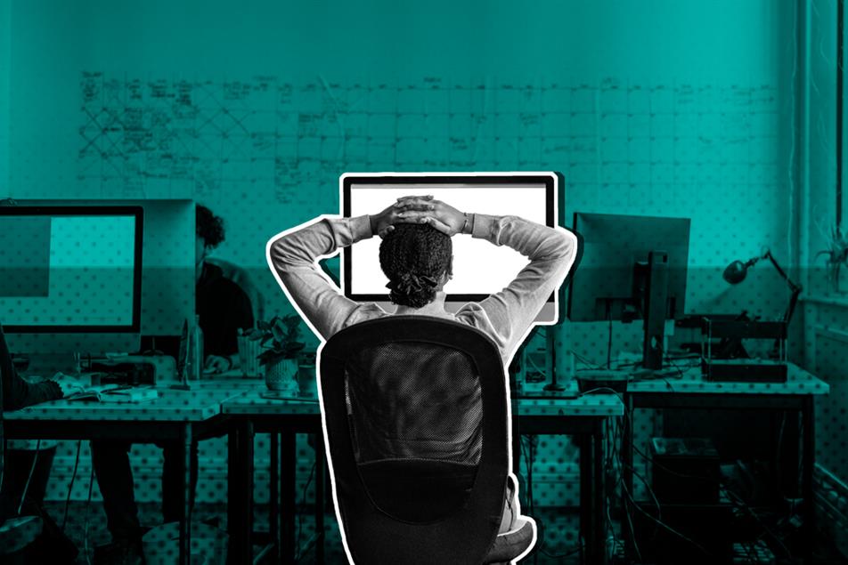 Woman distressed at desk