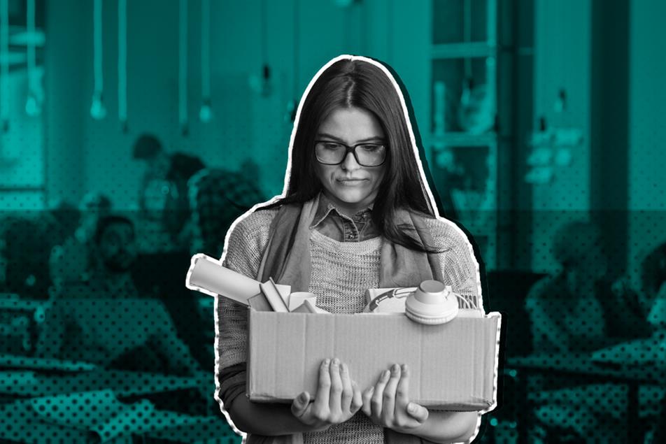 Person carrying a box in an office