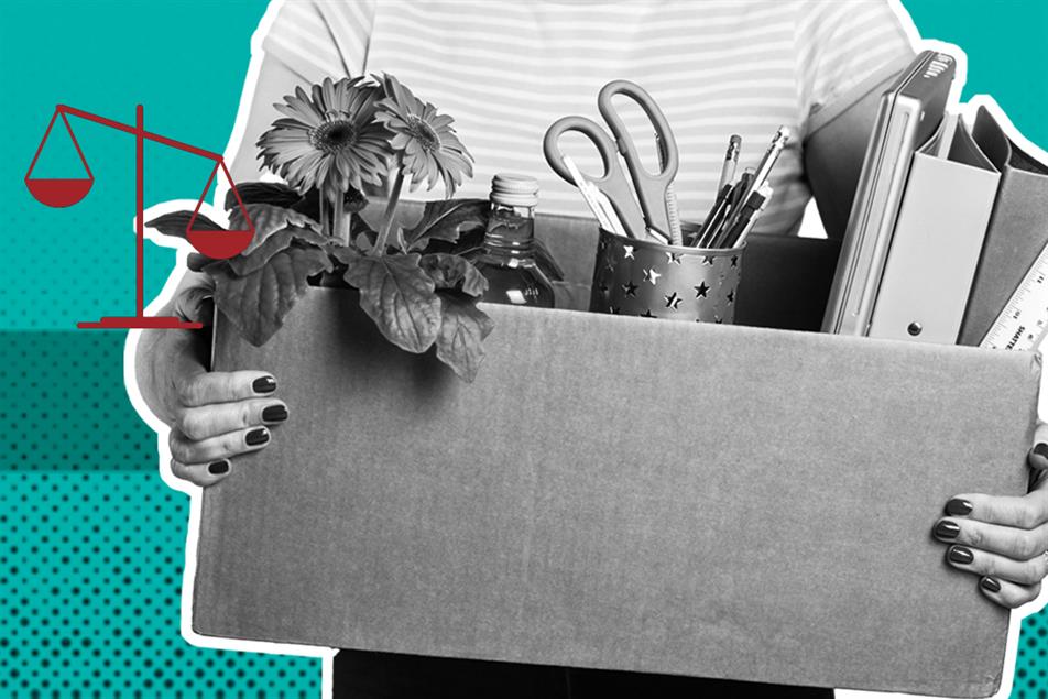 Person holding box of odic desk objects with scales vector