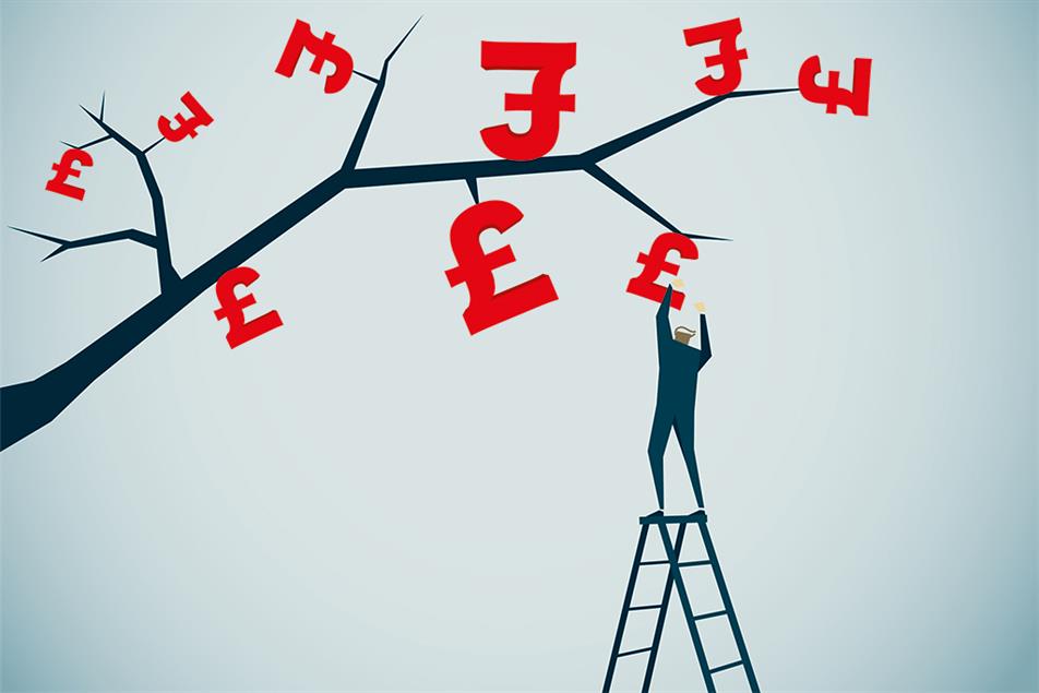 Man getting money off a tree graphic