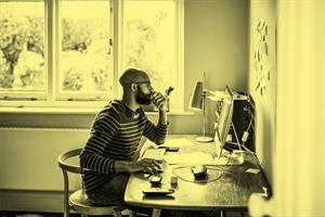 person working from home