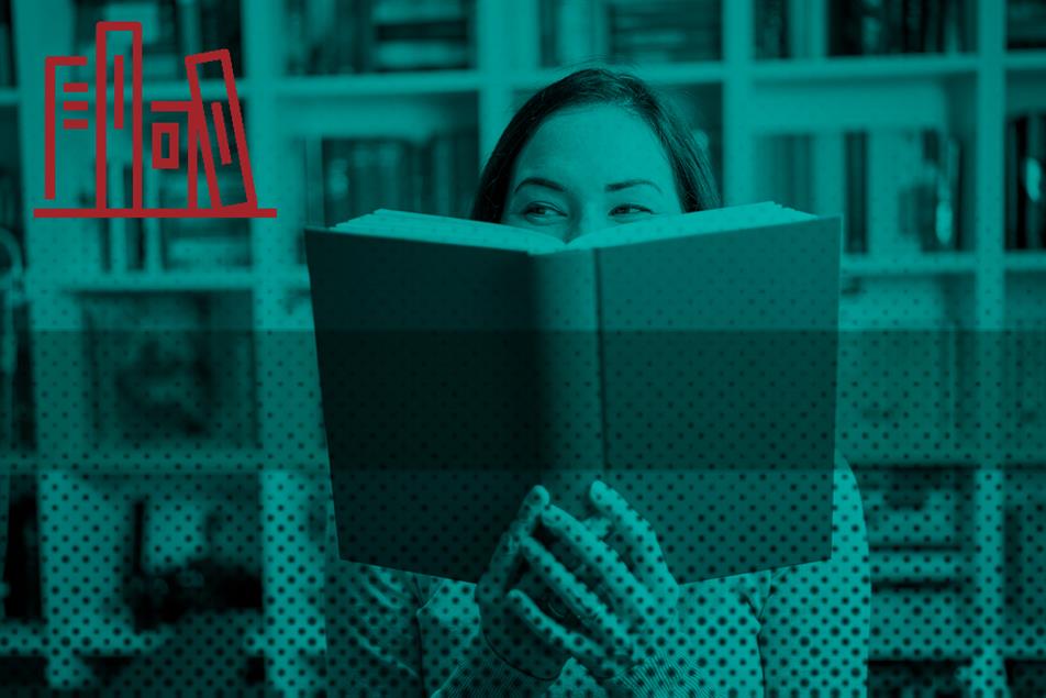 Woman holding an open book