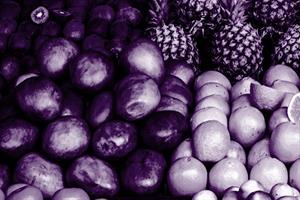 Purple tint pile of fruit