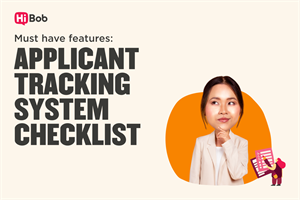 Woman thinking next to wording: "Must have features: applicant tracking system checklist"