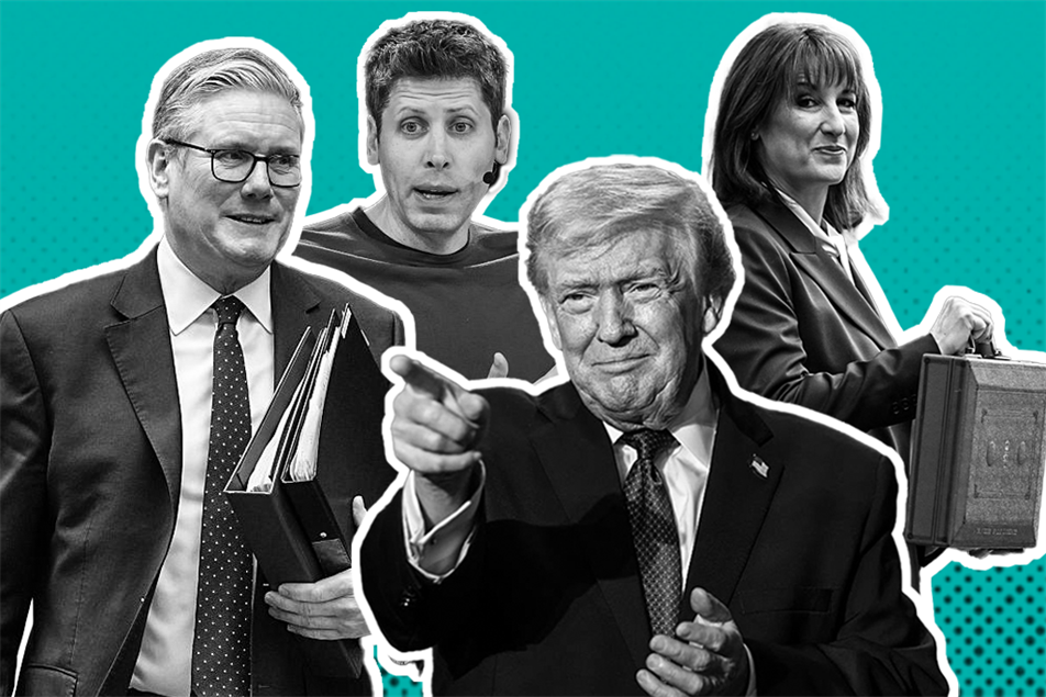 Montage of people including Keir Starmer and Donald Trump