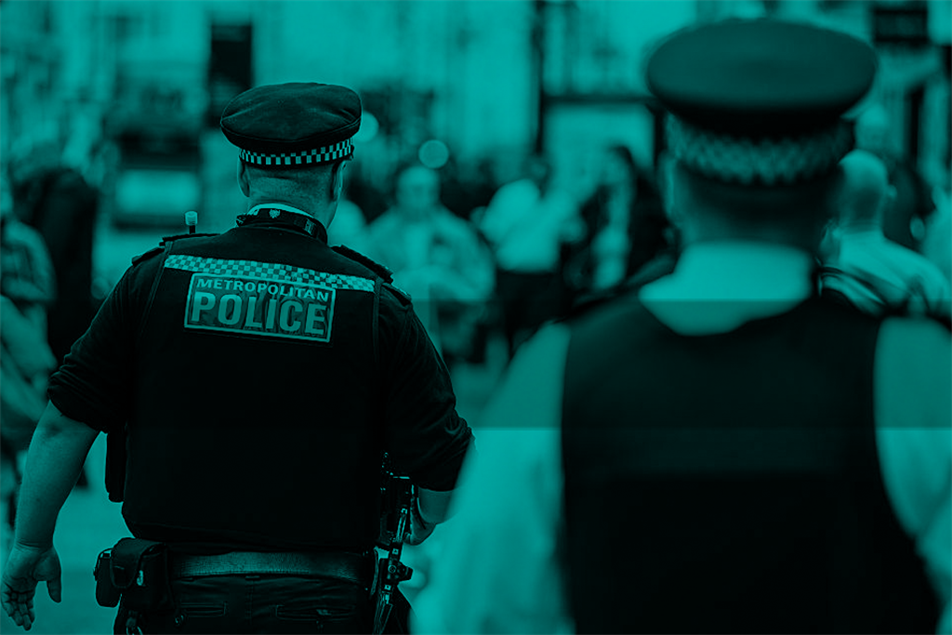 Police officers walking