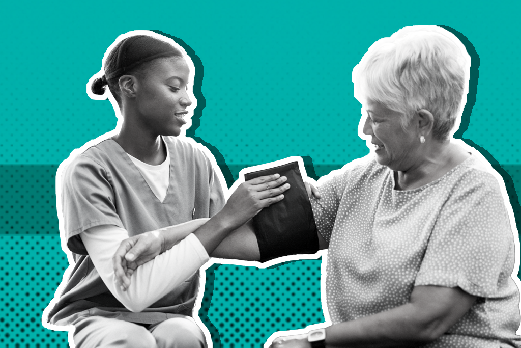 Nurse treating a patient