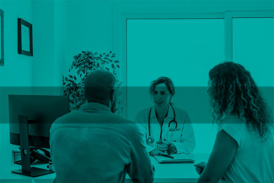 People talking to a doctor