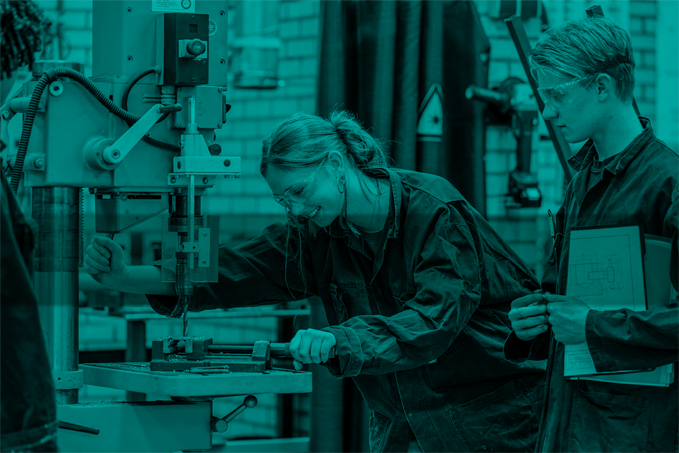 Young people working with tools