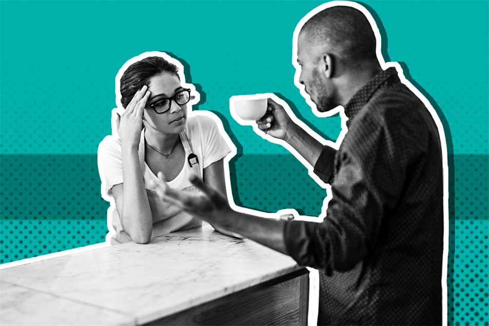 Two people having a disagreement