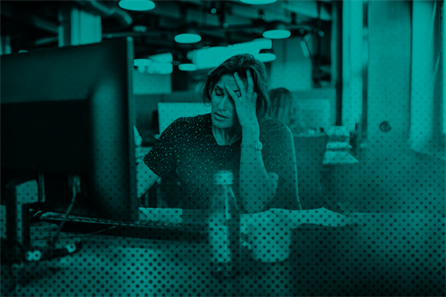 Woman stressed at work