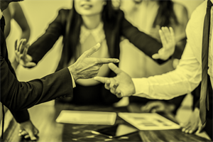 Group of people arguing