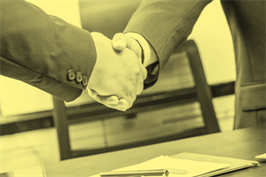 Close up of a handshake