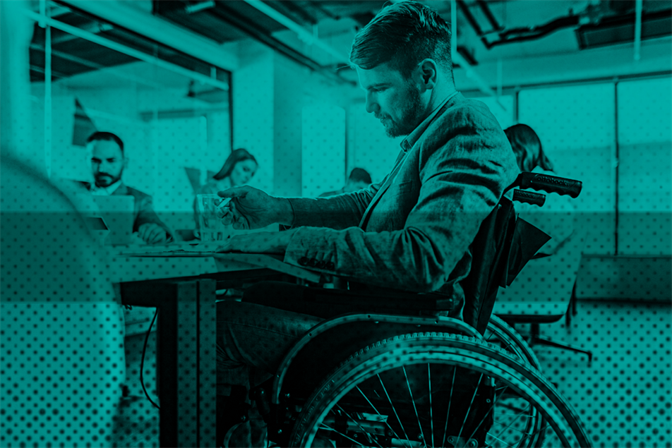 Employee in wheelchair