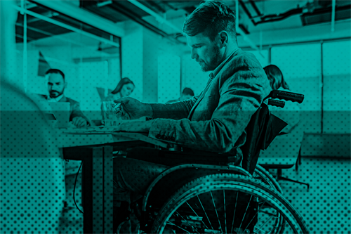 Employee in wheelchair