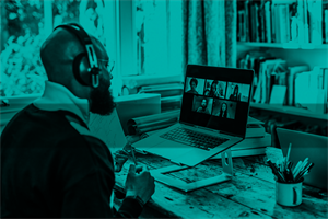 man working from home 