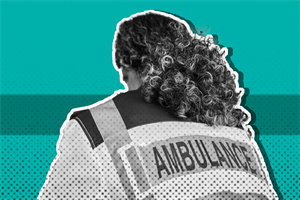 Back of an ambulance worker