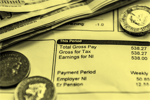 Close up of a payslip