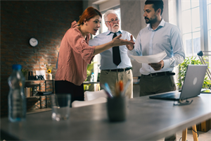 Group of people having a disagreement