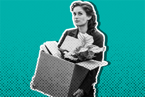 Person carrying box of office things