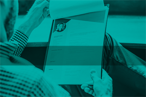 Close up of someone looking at a CV