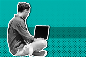 Man looking at laptop