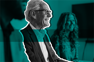 Group of people sat smiling