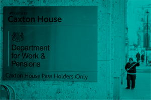 The Department for Work and Pensions signage 