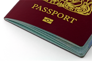 Close up of a passport